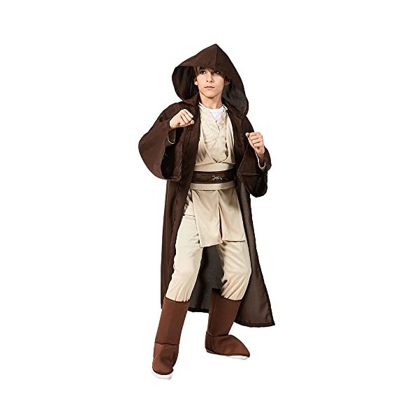 MIELE KOHLER Costume de Jedi pour enfant Tunique Combinaison à capuche Robe et chaussures Tenue Halloween Cosplay Costume Pro