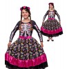 Magicoo Costume de squelette mexicain mignon pour enfant fille Day of the Dead Día de los Muertos L 