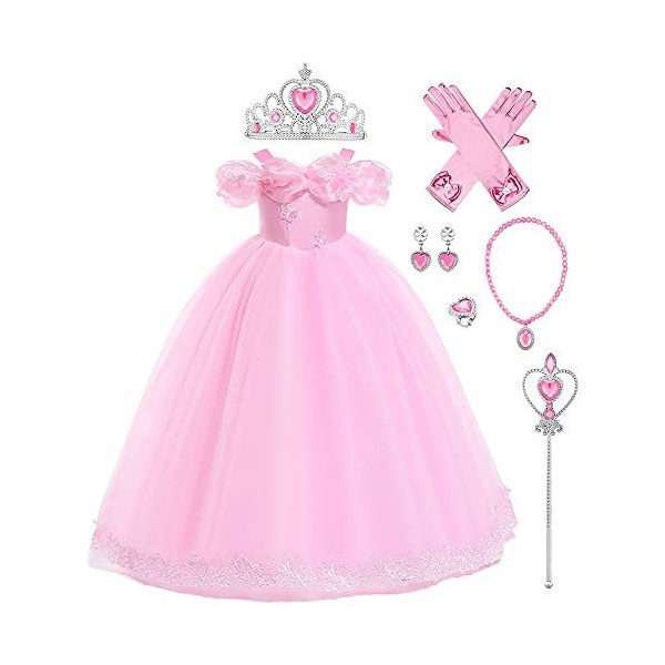IMEKIS Déguisement de princesse Cendrillon pour fille - Costume de papillon - Pour anniversaire, Halloween, Noël, carnaval, c