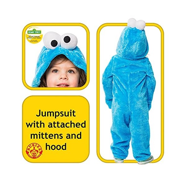 Rubies Déguisement officiel de Sesame Street pour enfant – Taille S 3-4 ans – Bleu