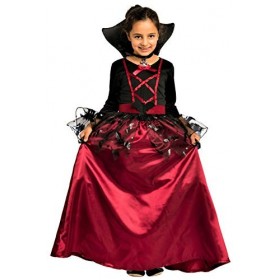Magicoo Costume de chauve-souris vampire pour fille avec col – Costume de vampire chic pour Halloween – Taille 110&nbsp;à 152
