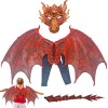 Gidenfly Dragon dhalloween,Costume dailes Diable dhalloween,Dragon pour Enfants garçons Filles,Ailes Cosplay Dragon démon,