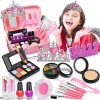 Doloowee Maquillage pour Enfants, 3 en 1, avec cosmétique Lavable et Non Toxique, avec LED et Musique, Jouets pour Filles, Ca