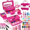 Kit de maquillage pour enfant fille - Trousse de maquillage pour fille - Kit de maquillage pour filles - Coiffeuse pour enfan