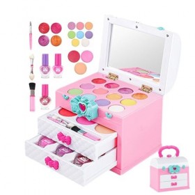 EUUZU Cosmétiques pour enfantss, Playtime Glam, Kit de Maquillage, Salon de beauté Amusant, Déguisement Portable, Kit Lavable