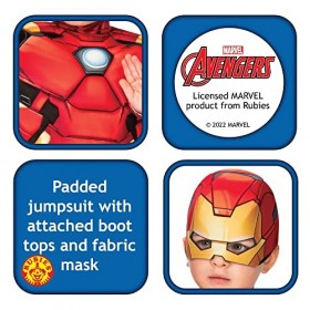 Rubies Costume officiel Marvel Avengers Iron Man pour enfant de 3 à 4 ans