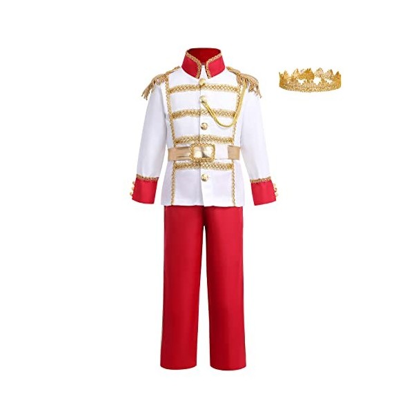 FYMNSI Costume de prince charmant pour enfants, garçons, Halloween, carnaval, cosplay, fête, déguisement, tunique, haut, pant