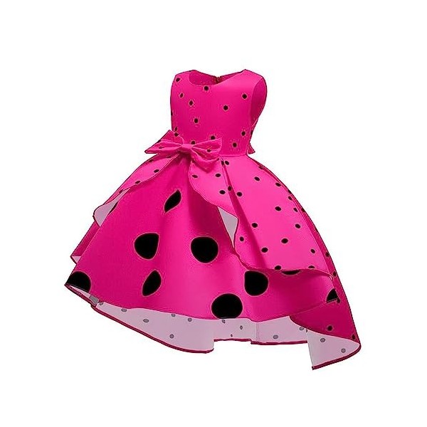 IBTOM CASTLE Robe Minnie pour fille - Noël - Carnaval - Halloween - Costume vintage à pois - Princesse tutu Hi-Lo - Avec orei