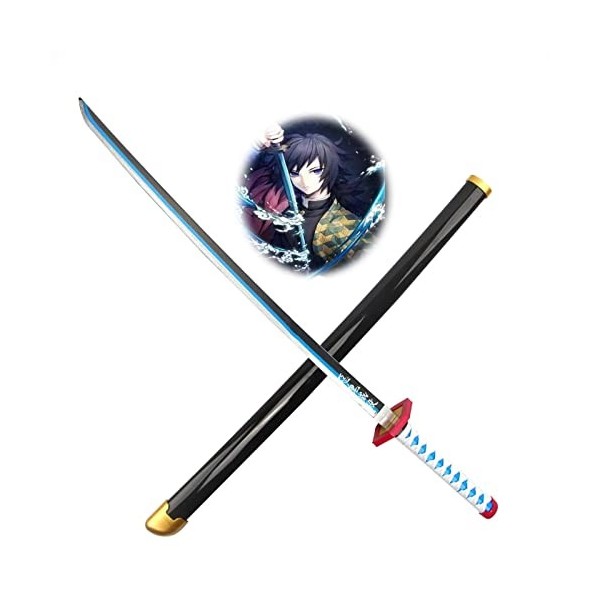 Vrseis Demon Slayer Épée Anime Cosplay en Bamboo 75/104 Cm, Jouets pour Enfants, Katana en Bois Anime Japonaise Nichirin Cout