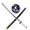 Vrseis Demon Slayer Épée Anime Cosplay en Bamboo 75/104 Cm, Jouets pour Enfants, Katana en Bois Anime Japonaise Nichirin Cout