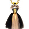 Costume maléfique pour fille - Costume de princesse maléfique - Robe tricotée à la main en tulle avec bandeau en corne - Sorc