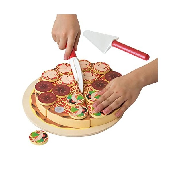 PERTID 2 Pcs Jouet à Pizza | Cuisine pour Enfants,Toy Fast Food Pretend Role Play Accessoires Cuisine avec Garnitures, spatul