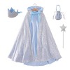 Proumhang Costume Fille Cape à capuche Cosplay Costume princesse paillettes Avec couronne+baguette magique+petit sac à main H