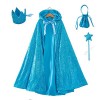 Proumhang Costume Fille Cape à capuche Cosplay Costume princesse paillettes Avec couronne+baguette magique+petit sac à main H