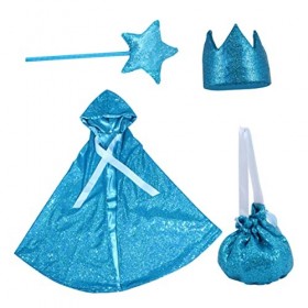 CALLARON 1 Jeu Cape Ensemble Manteau De Paillettes Pour Les Filles Déguisement De Filles Vêtements De Fête De Noël Cadeau Da