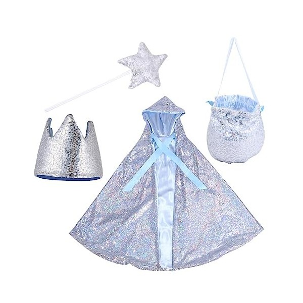 CALLARON 1 Jeu Cape Ensemble Manteau De Paillettes Pour Les Filles Déguisement De Filles Vêtements De Fête De Noël Cadeau Da