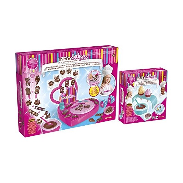 Mini Délices - Duo créatif - Choco Glaces + Mon Super Atelier Chocolat 5 en 1 - Jouet enfant 6 ans et plus - Lansay