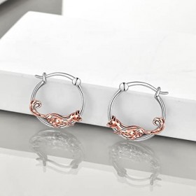 DAYLINLOVE Boucles doreilles écureuil en argent sterling avec écureuil Créoles Bijoux Cadeau pour femme fille, Nown