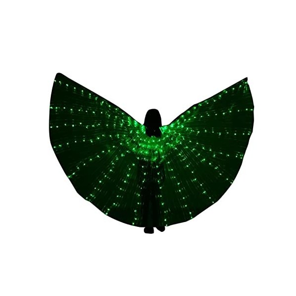 Costume de grandes ailes, Costume dailes de papillon LED pour enfants, Lumières dailes de danse du ventre avec des bâtons t