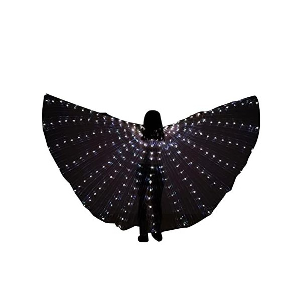 Costume de grandes ailes, Costume dailes de papillon LED pour enfants, Lumières dailes de danse du ventre avec des bâtons t