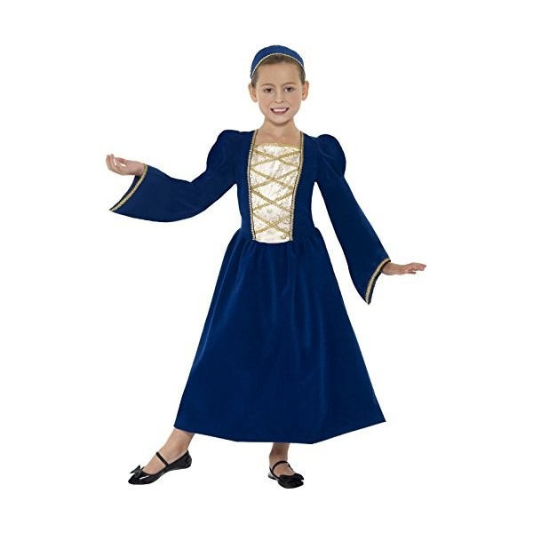 Girls Childs Blue Rich Tudor Princess Historical Book Day Week Fancy Dress Costume Outfit 4-12 years 7-9 years 