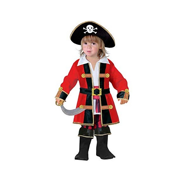 Ciao Capitano Dei Pirates Costume Enfant Taille 4-6 Ans , Rouge/Noir