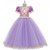 Raiponce Costume Enfant Fille Déguisement Princesse Robe Halloween Noël Carnaval Fête danniversaire Cosplay Festive Longue S