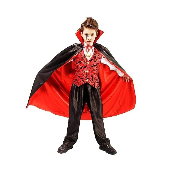 Xumplo Costume de vampire pour enfant - Costume dHalloween avec cape - Pour enfant - Pour Halloween, Dress Up Party, jeu de 