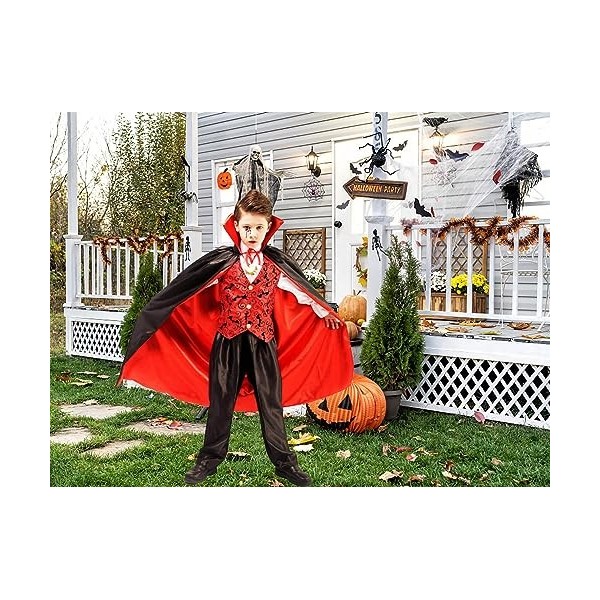 Xumplo Costume de vampire pour enfant - Costume dHalloween avec cape - Pour enfant - Pour Halloween, Dress Up Party, jeu de 