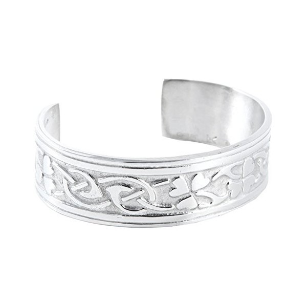 Superbe pour femme poli en étain Trèfle Bracelet réglable