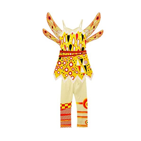 laughZuaia Costume de fée Yuko pour bébé et enfant avec ailes et pantalon 100, orange 1 