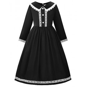 ReliBeauty Mercredi Costume Robe Enfant Fille 130