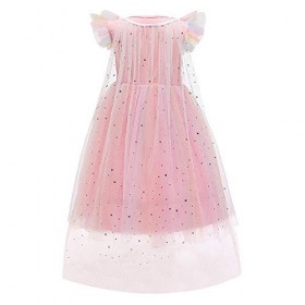 FYMNSI Robe de princesse pour fille avec accessoires pour Noël, Halloween, carnaval, Rose robe uniquement ., 3-4 ans