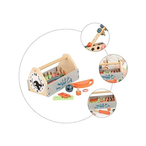 Toyvian 1 Jeu Boîte à Outils De Simulation Jouet en Bois pour Enfants Outils pour Enfants Jouet Dintelligence Précoce Jouets