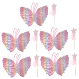 ibasenice 5 Ensembles Ailes DAnge Filles Tenue Robes Pour Enfants Robe Pour Bébé Fille Enfants Ailes De Papillon Enfants Per