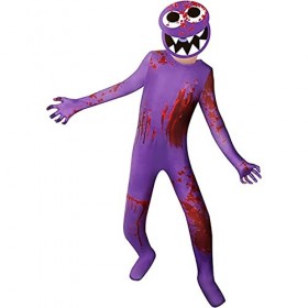 AIDDAA Rainbow-Friends Cos Costumes, Enfants Combinaisons Purple Monster Cosplay Horror Game Outfit Halloween Carnaval Party 