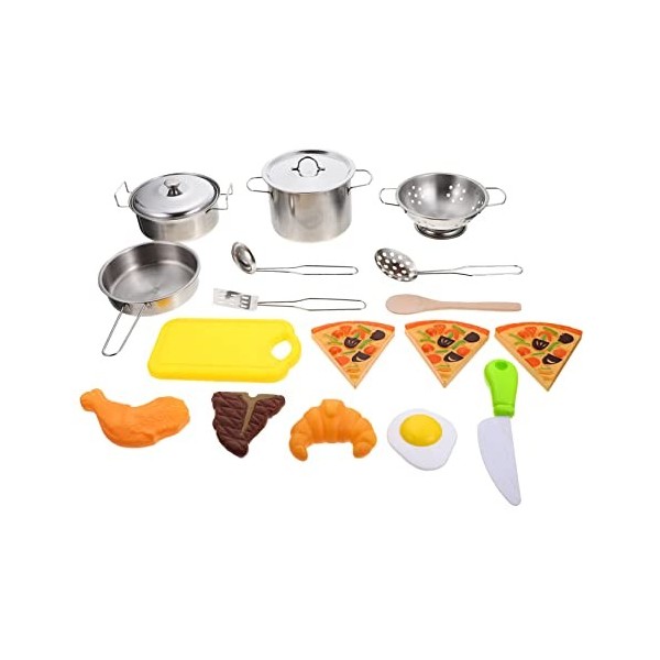 Toyvian 2 Ensembles Jouets De Cuisine pour Enfants Jeu De Cuisine Faire Semblant Dustensiles De Cuisine De Chef Jouer à Poly