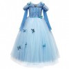 IBTOM CASTLE Deguisement Princesse Robe Fille Costume Papillon Rose Enfant Manches Longues Carnaval avec Couronne Baguette Ma