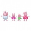 Peppa Pig, Peppa à LAventure, Lheure du Dodo, Pack de 4 Figurines en Pyjama, dès 3 Ans F2192 Multicolore