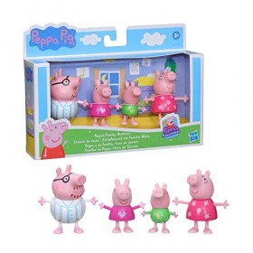 Peppa Pig, Peppa à LAventure, Lheure du Dodo, Pack de 4 Figurines en Pyjama, dès 3 Ans F2192 Multicolore