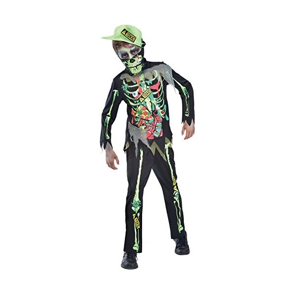 amscan Deguisement Halloween Toxic Zombie, 10235442, Noir, Taille : 8-10 Ans