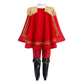 OBEEII Costume Prince charmant pour Enfants, Déguisement Prince Charmant Cendrillon garçons, Costume Enfant Prince Royal Blan