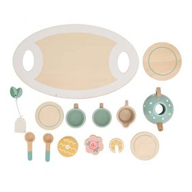 Tbest Bois pour Enfants, Service à thé Jouet, Conjunto de chá de Madeira, Tea Party Set Simulation Funny Améliorer Les Compét