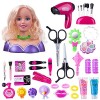 LOTFUN Kit de maquillage pour enfant - 34 pièces - Avec outils de coiffure - Princesse - Jeu de rôle pour Halloween, Noël, an