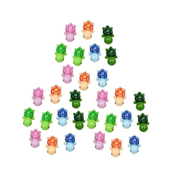 Yardwe Lot de 30 mini tortues miniatures miniatures figurines danimaux miniatures bonsaï figurines tortues artificielles tor