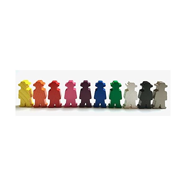 Figurines pour jeux de société : personnes/personnes avec chapeau/cow-boy/agriculteur/travailleur 15x30x8 mm. Matériel de jeu