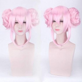 WHBHD Fate Grand Command WIG KOYANSKAYA TAMAMO Aucun Mae Fo Cosplay Pink Buns Serbent Serbent Play Jeux Synthétiques Cheveux 