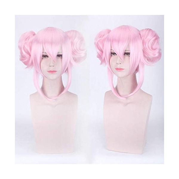 WHBHD Fate Grand Command WIG KOYANSKAYA TAMAMO Aucun Mae Fo Cosplay Pink Buns Serbent Serbent Play Jeux Synthétiques Cheveux 