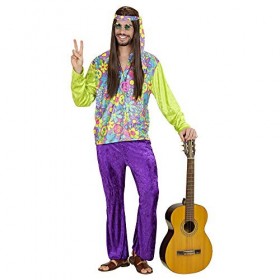 "HIPPIE MAN" velvet shirt, pants, headband - M 
