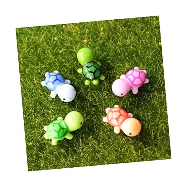 Yardwe Lot de 30 mini tortues miniatures miniatures figurines danimaux miniatures bonsaï figurines tortues artificielles tor